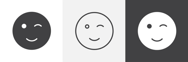 Smile wink vector icons collection graphic designs for ui designs