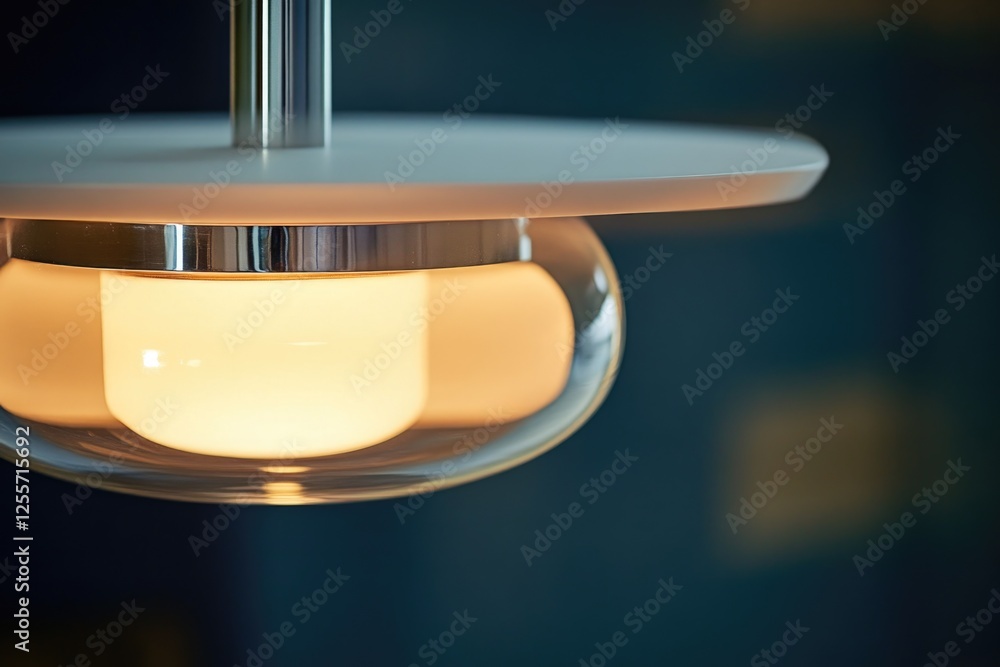 Poster a close-up shot of a light hanging from a ceiling, ideal for use in interior design and architecture
