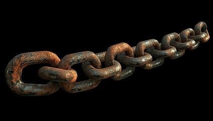 Obraz premium Rusty Chain Links: Strength, Corrosion, and Metal Texture Close Up