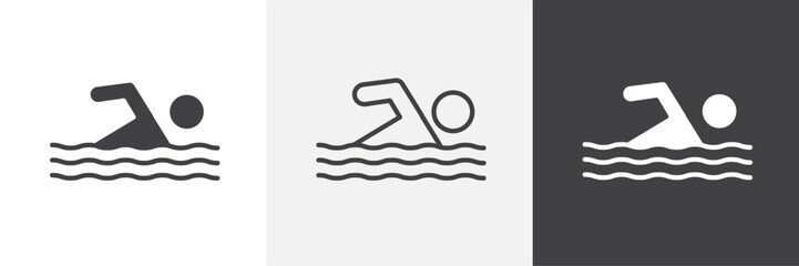 Swimmer vector icons collection graphic designs for ui designs