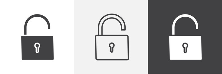 Unlock vector icons collection graphic designs for ui designs