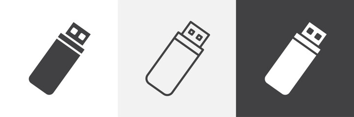 USB pendrive vector icons collection graphic designs for ui designs
