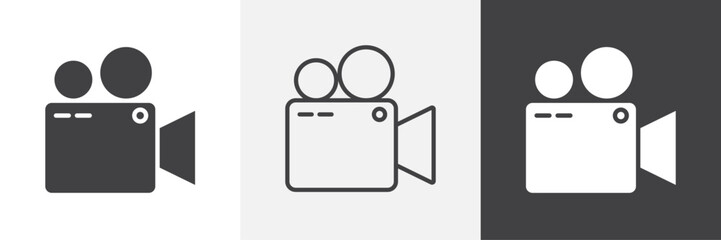 Video camera vector icons collection graphic designs for ui designs