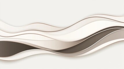 Abstract Design of Flowing Waves in Neutral Colors on a Smooth Background