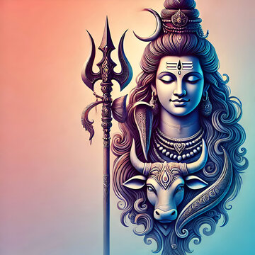 Lord shiva portriat design for culture festival background