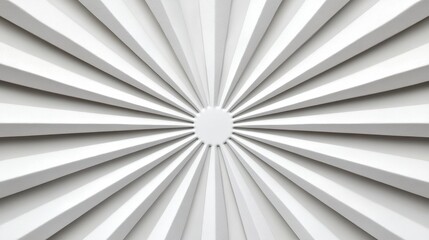 Obraz premium Abstract radial pattern, textured in light gray, creating a three dimensional effect. Lines radiate outward from a central point, giving a sense of