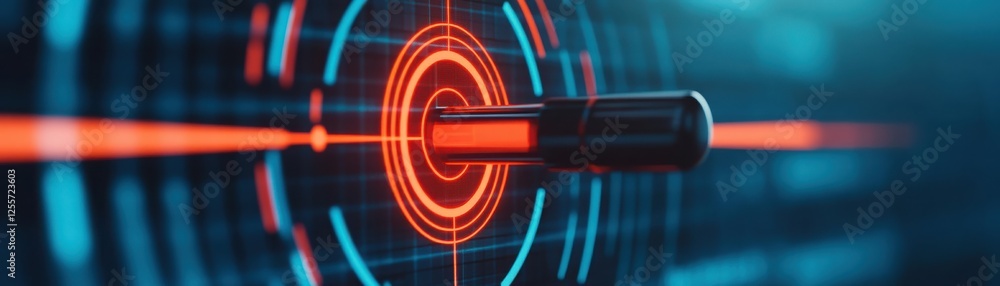 Poster futuristic digital technology background with abstract design, featuring glowing circles and lines f