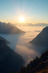 sunset in the mountains