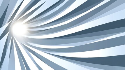 Dynamic Abstract Swirl of Blue and White Shades with Bright Light Source Creating a Modern Atmosphere