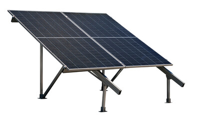 Cutout solar panel with mounting structure