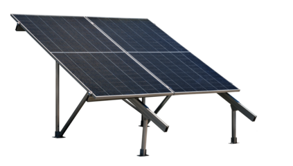 Cutout solar panel with mounting structure