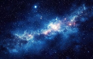 Blue Galaxy Watercolor Starry Sky
