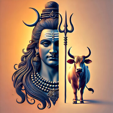 Lord shiva portriat design for culture festival background