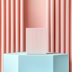 Stylish geometric display with pastel colors.