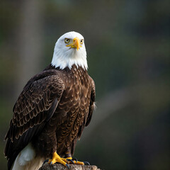 Obraz premium portrait of a bald eagle on a branch