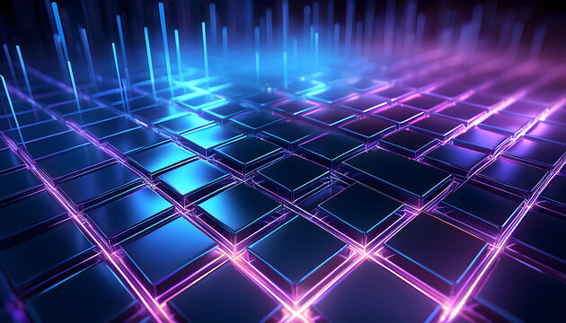 abstract blue background with squares