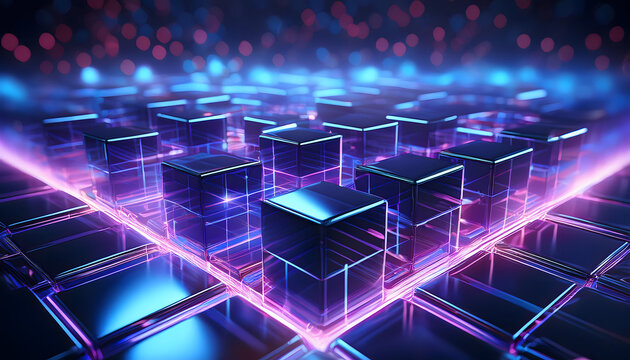 abstract blue background with squares