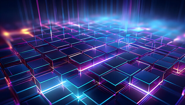 abstract blue background with squares