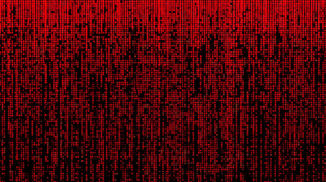 Red digital rain abstract background