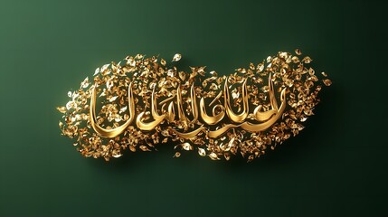 3D render of an Arabic themed product display background for advertisement featuring a moon stars and an Arabic lamp