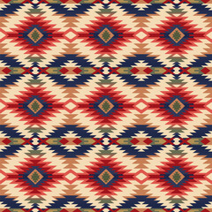 Native American Southwest, Aztec, Navajo seamless pattern. Folk art. Ethnic background, print, blanket, fabric, cover, textile, rug.