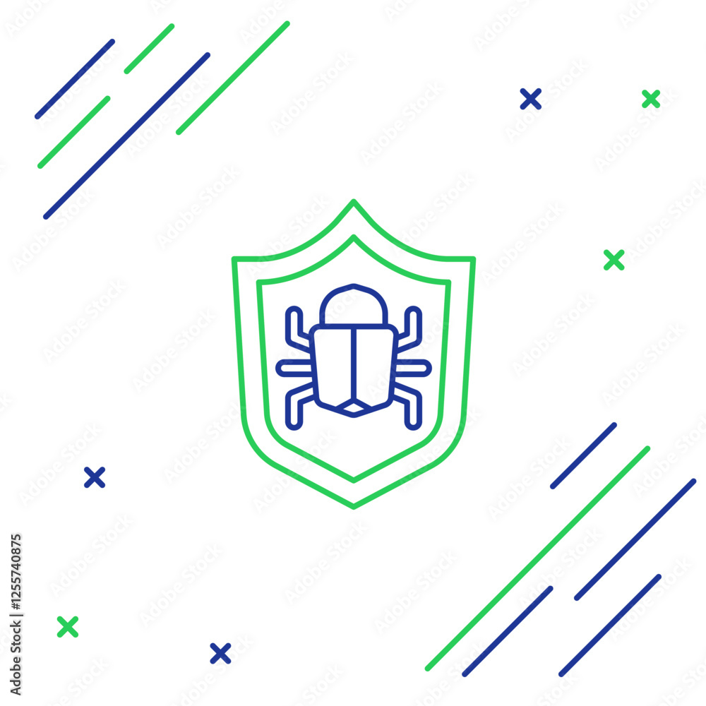 Poster line system bug concept icon isolated on white background. code bug concept. bug in the system. bug 