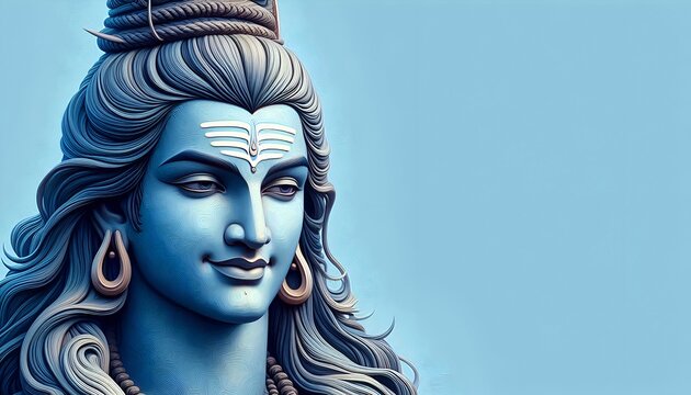 Happy maha shivratri Lord shiva portrait design poster background