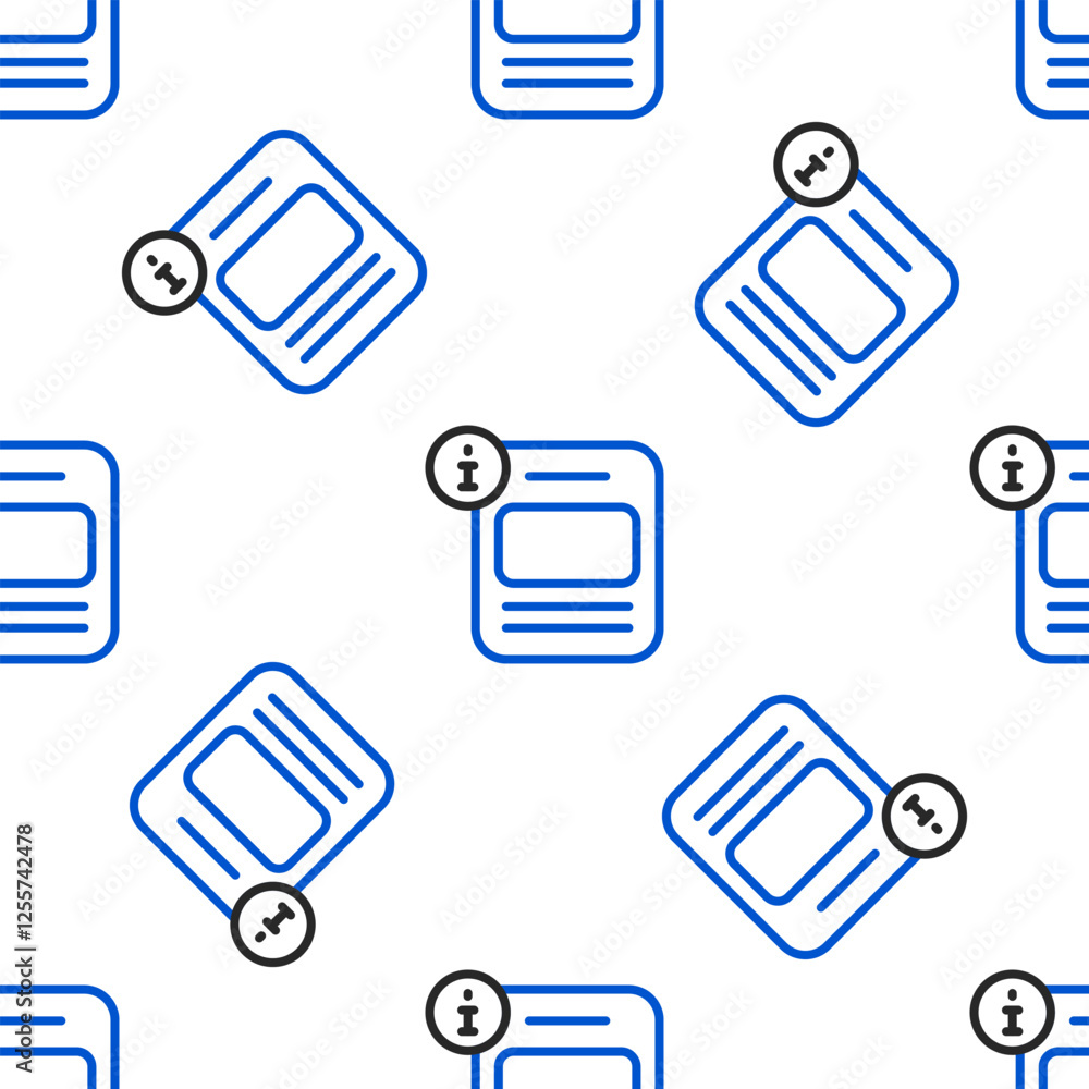 Poster line information icon isolated seamless pattern on white background. colorful outline concept. vecto