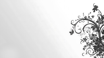 Floral design, gray background, invitation card