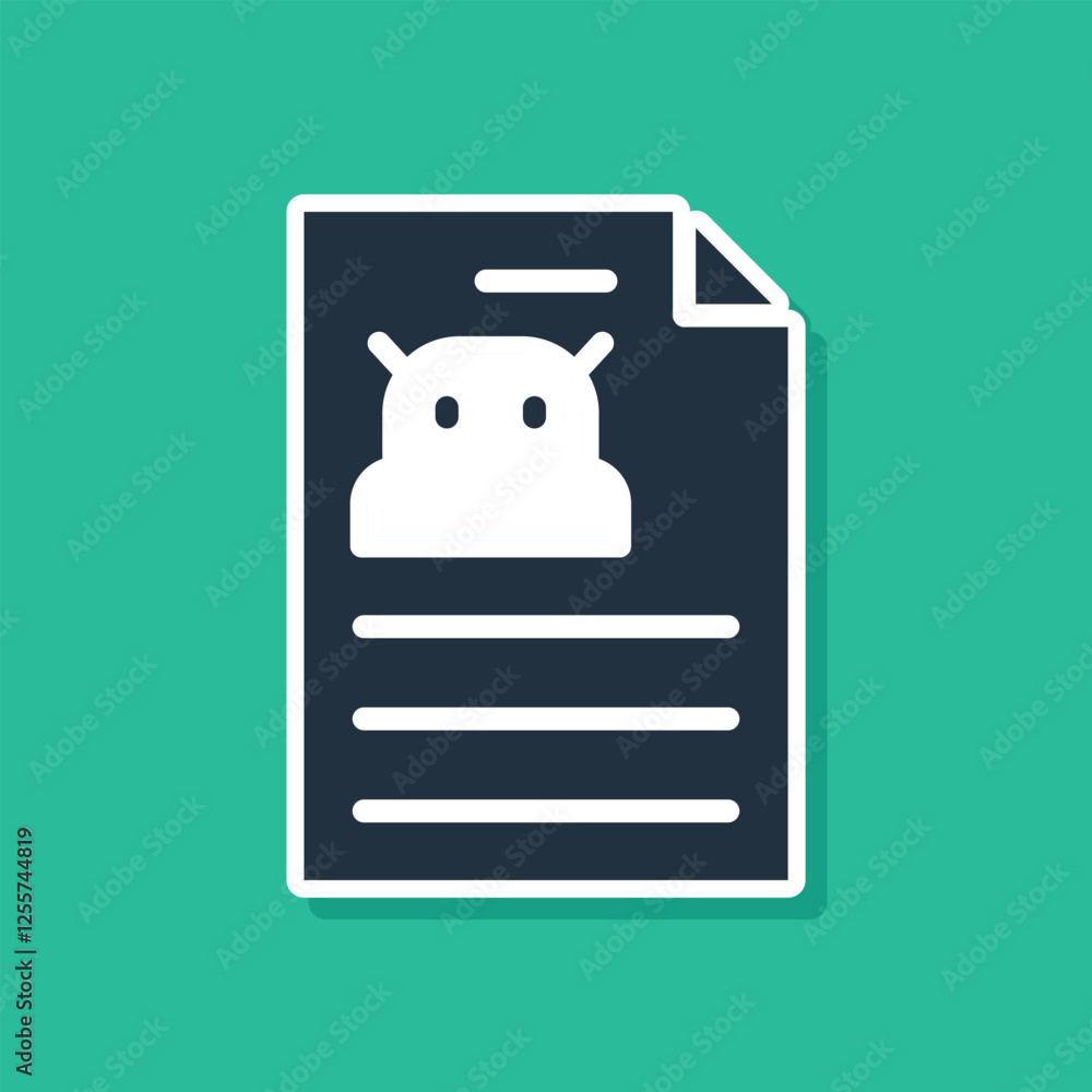 Aufkleber blue technical specification icon isolated on green background. technical support check list, team w