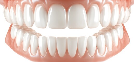 Obraz premium Perfect Smile: Close-up of healthy, gleaming white teeth in a perfect smile. A captivating image for dental care, oral hygiene, and beauty-focused content. 