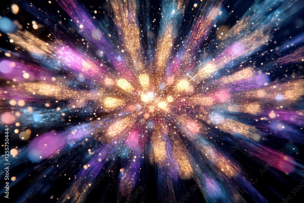 Poster vibrant abstract explosion of colorful lights creating a dynamic and energetic background for creati