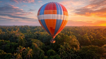 Obraz premium Striped Hot Air Balloon 