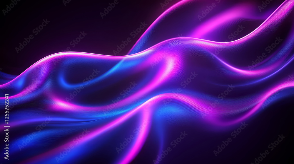Aufkleber dynamic abstract design featuring flowing waves of blue and purple hues, creating mesmerizing visual