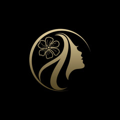 Aesthetic Logo Image. Vector illustration of female face logo design. Female face is suitable for spa & esthetics beauty and cosmetics company logo.
