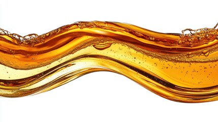 Abstract Golden Liquid Wave With Bubbles Creating A Dynamic Aesthetic Background