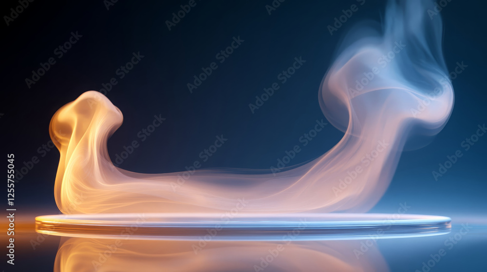 Poster swirl of steam rises elegantly in abstract display, creating mesmerizing visual effect. soft colors 
