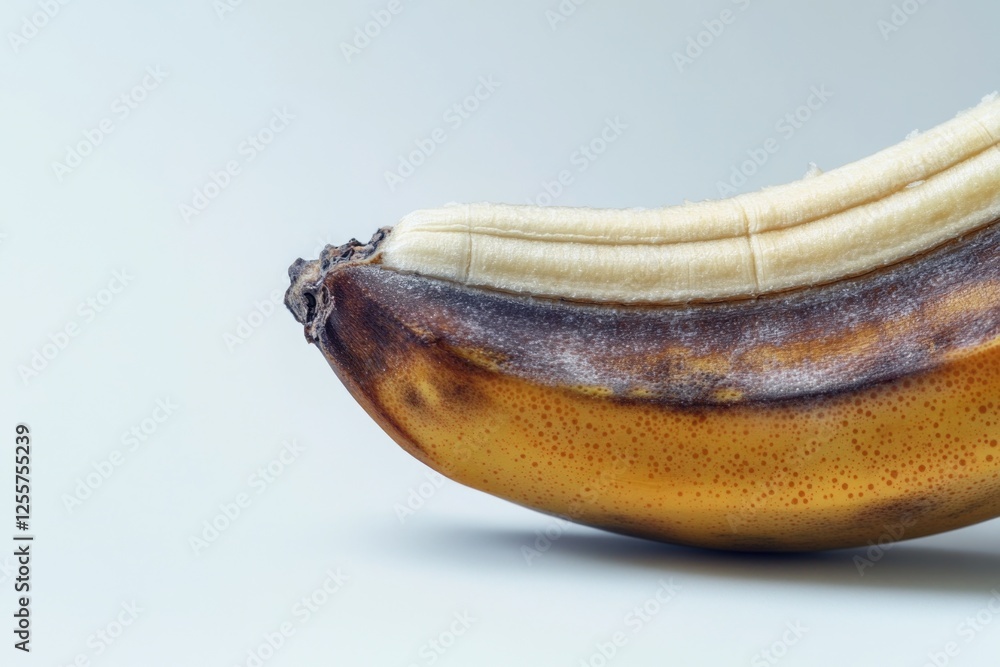 Poster a single peeled banana sits on a table, perfect for adding to still life compositions or using as a 