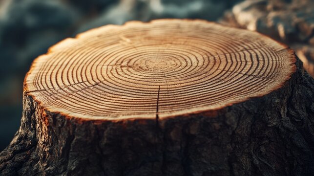 Close-up photo of a tree stump with a blurred background