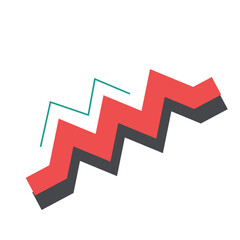 Minimalist Zig-Zag Wave Design in Red and Black
