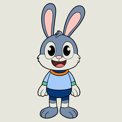 Cute Rabbit Vector Illustration