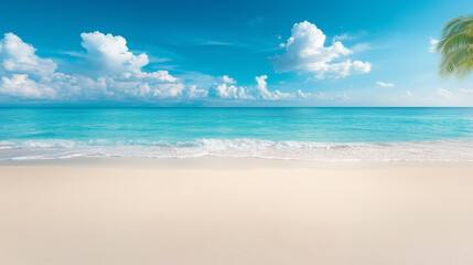 tropical beach with palm trees