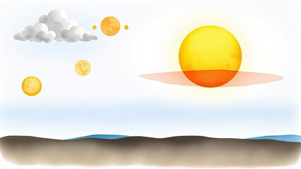 Serene Sunset Landscape Planets Clouds and Horizon