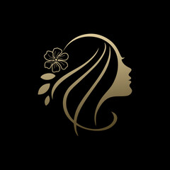 Aesthetic Logo Image. Vector illustration of female face logo design. Female face is suitable for spa & esthetics beauty and cosmetics company logo.