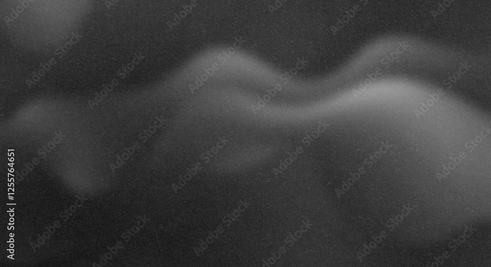 Poster black and white wavy gradient with soft noise texture, abstract and moody, ideal for web banners, he