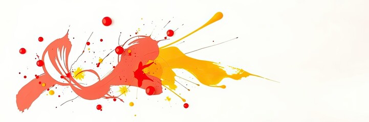 Abstract Orange Yellow Paint Splatter Background Design