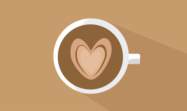 vector cup coffee latte art love illustrator
