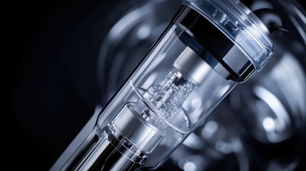 A close-up shot of a light bulb inside a glass container