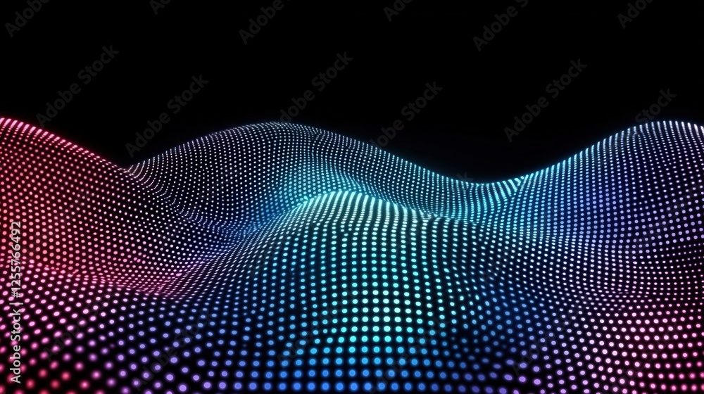 Poster dynamic wave patterns abstract digital art virtual space colorful display aesthetic perspective visu