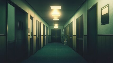 Corridor lamp anime visual novel game.